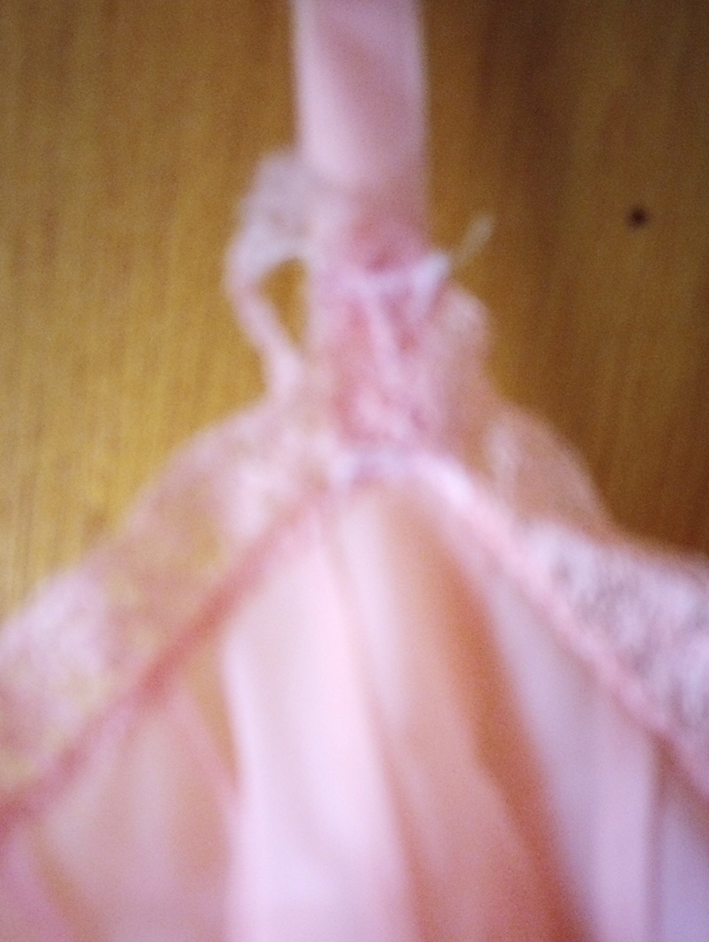 Rogers Peach Coral Nylon & Lace Vintage Slip w/ Adjustable Straps, Size 34 - Picture 6 of 6